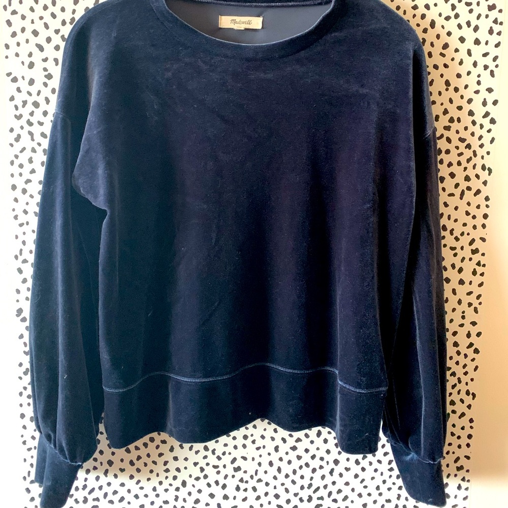 Madewell Velvet Sweatshirt—XXS